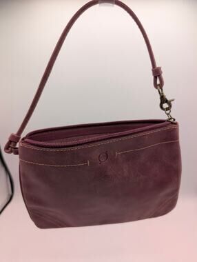 Born | Plum Leather Wristlet